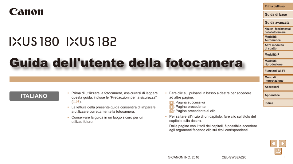 Canon IXUS 180 Manuale d'uso | Pagine: 143