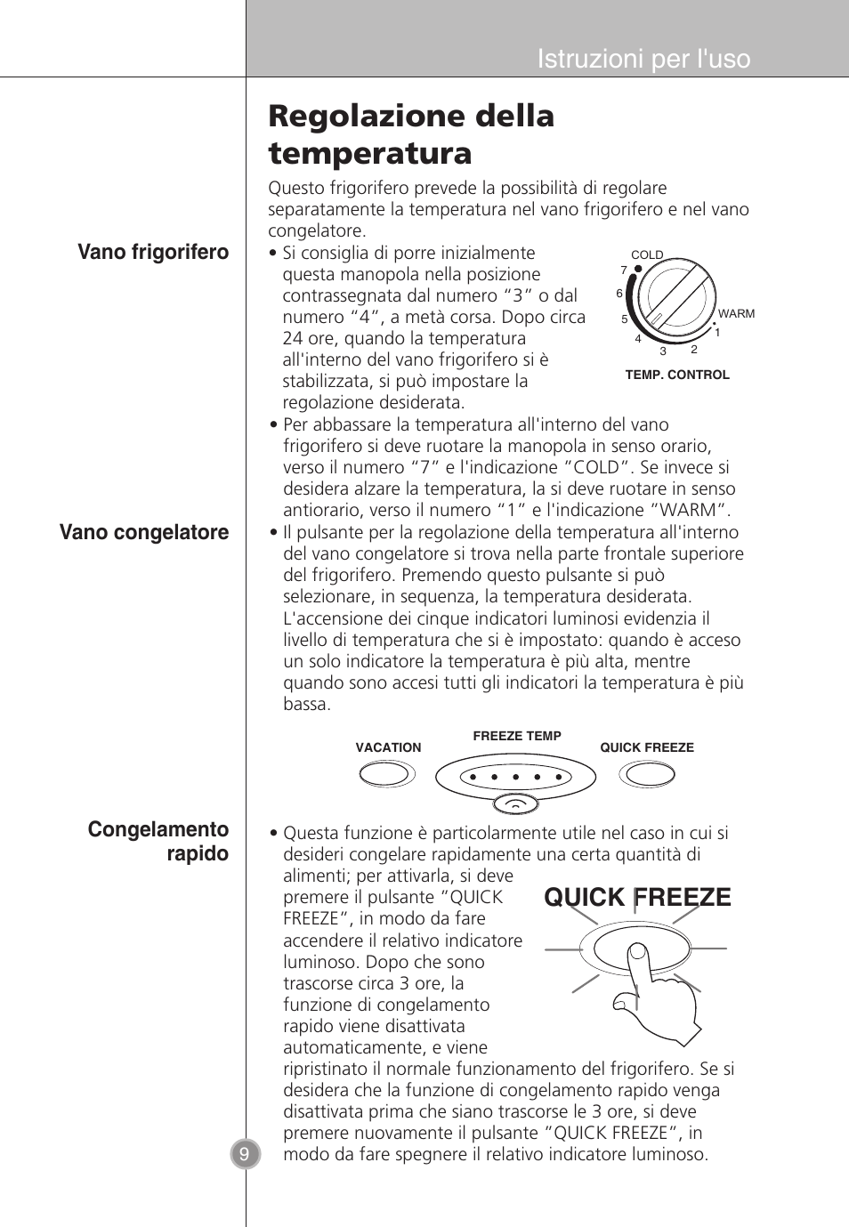 Guida alluso del congelamento rapido
