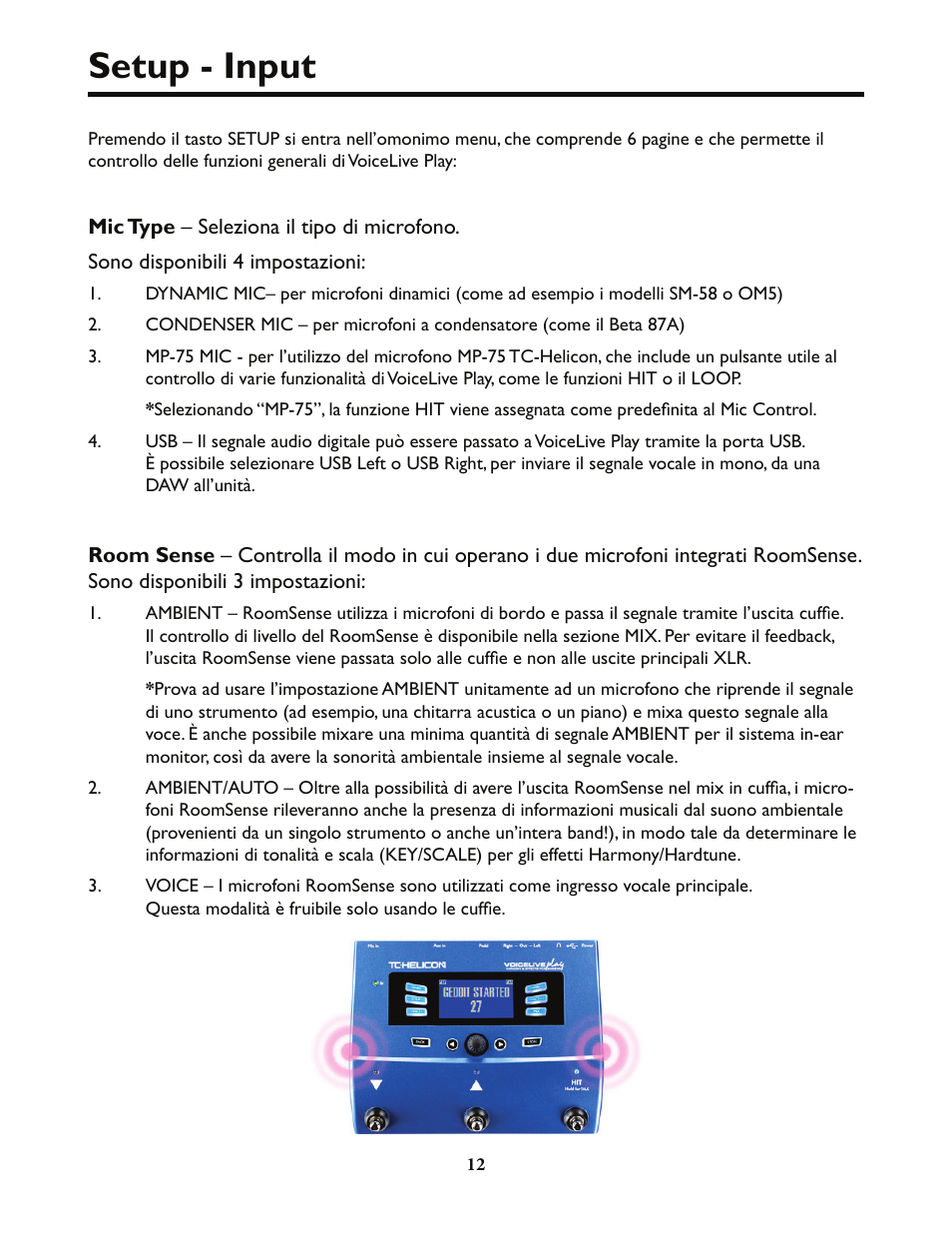 Setup Input Tc Helicon Voicelive Play Details Manual Manuale D Uso Pagina 12 32 Modalita Originale