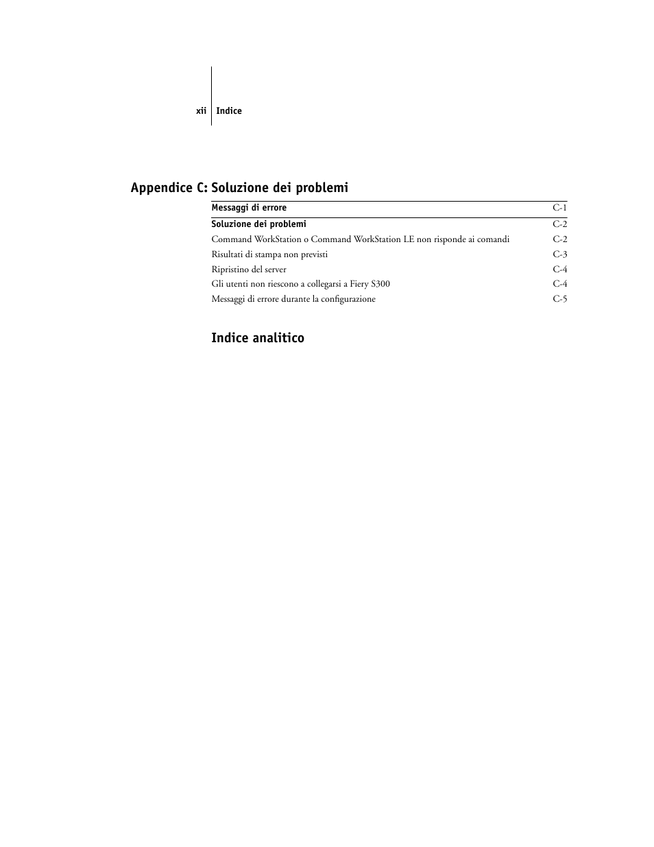 Appendice c: soluzione dei problemi, Indice analitico | Konica Minolta CN5001Pro Manuale d'uso | Pagina 12 / 216