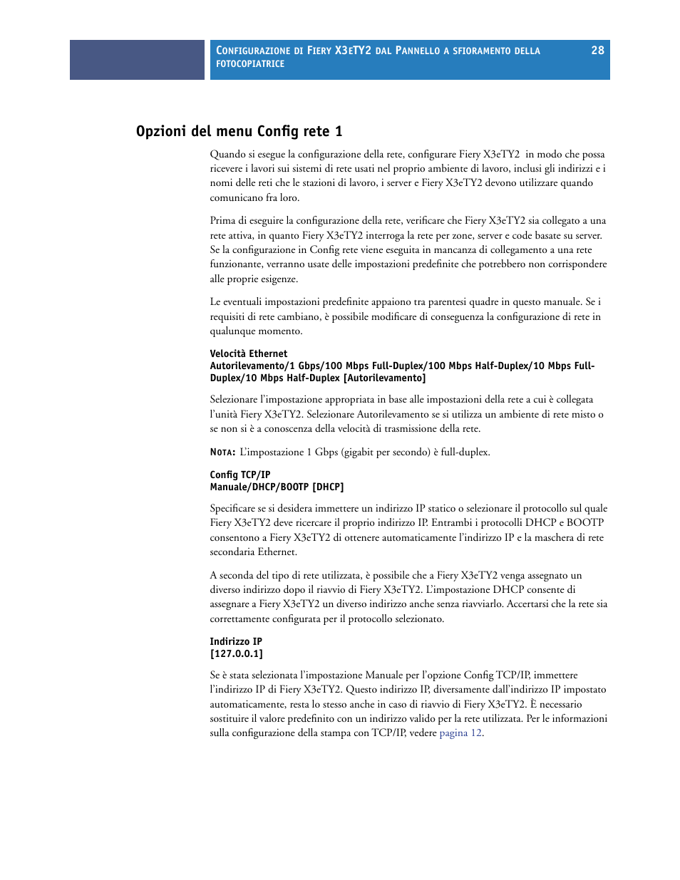 Opzioni del menu config rete 1 | Konica Minolta bizhub PRO C6500P Manuale d'uso | Pagina 28 / 54