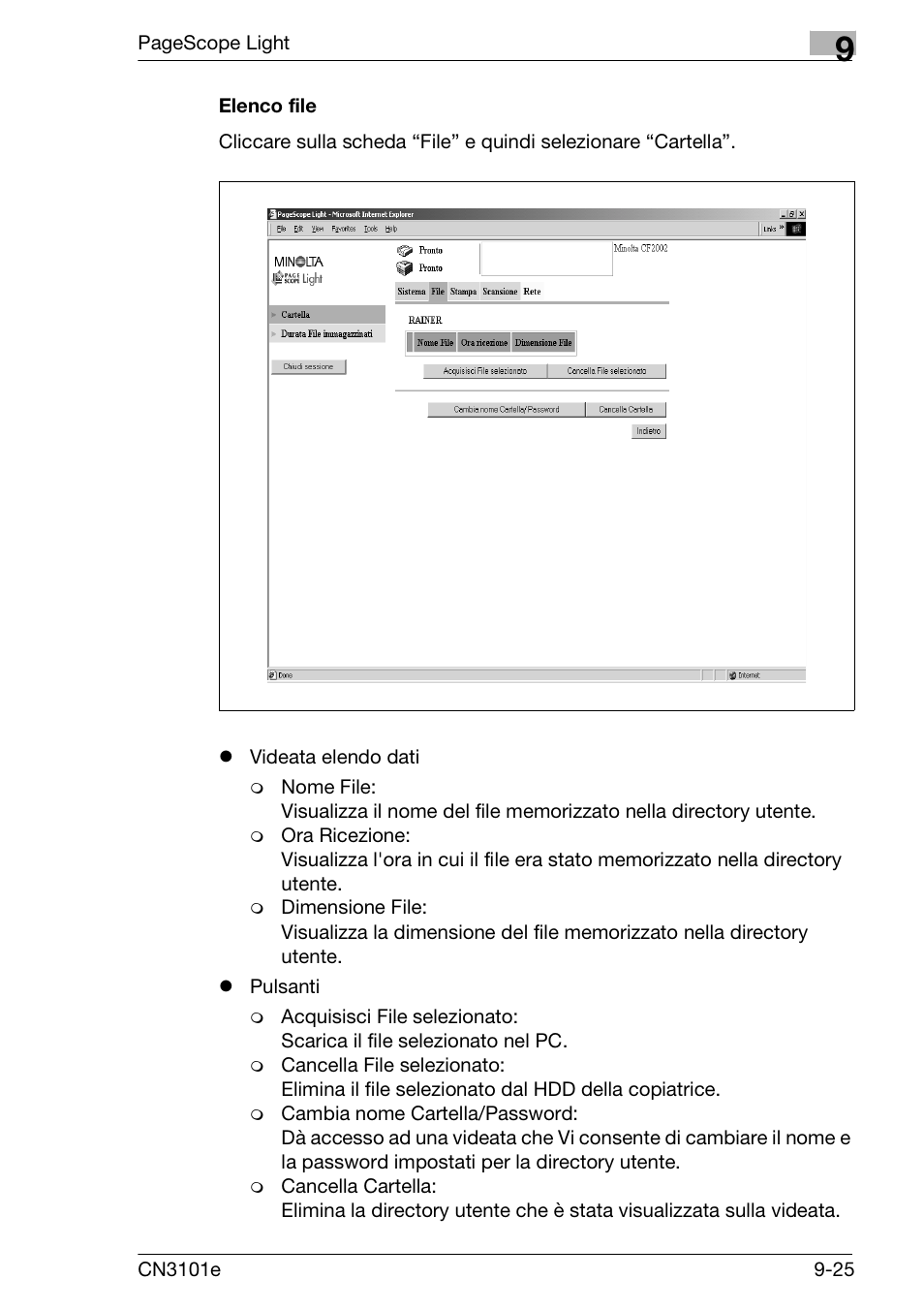 Elenco file, Elenco file -25 | Konica Minolta CN3101e Manuale d'uso | Pagina 191 / 242