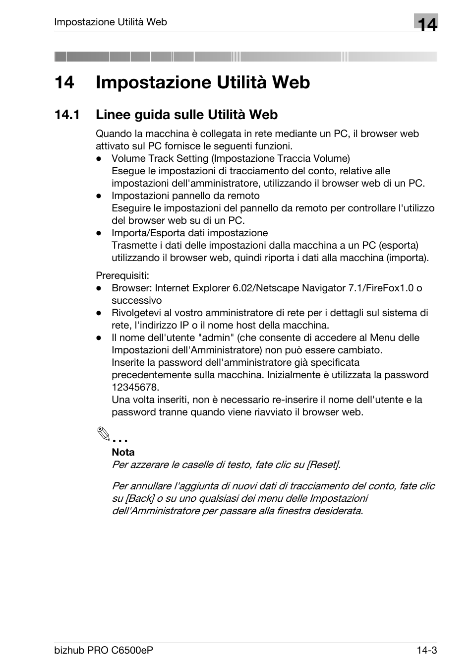 14 impostazione utilità web, 1 linee guida sulle utilità web, Linee guida sulle utilità web -3 | Konica Minolta bizhub PRO C6500P Manuale d'uso | Pagina 541 / 650