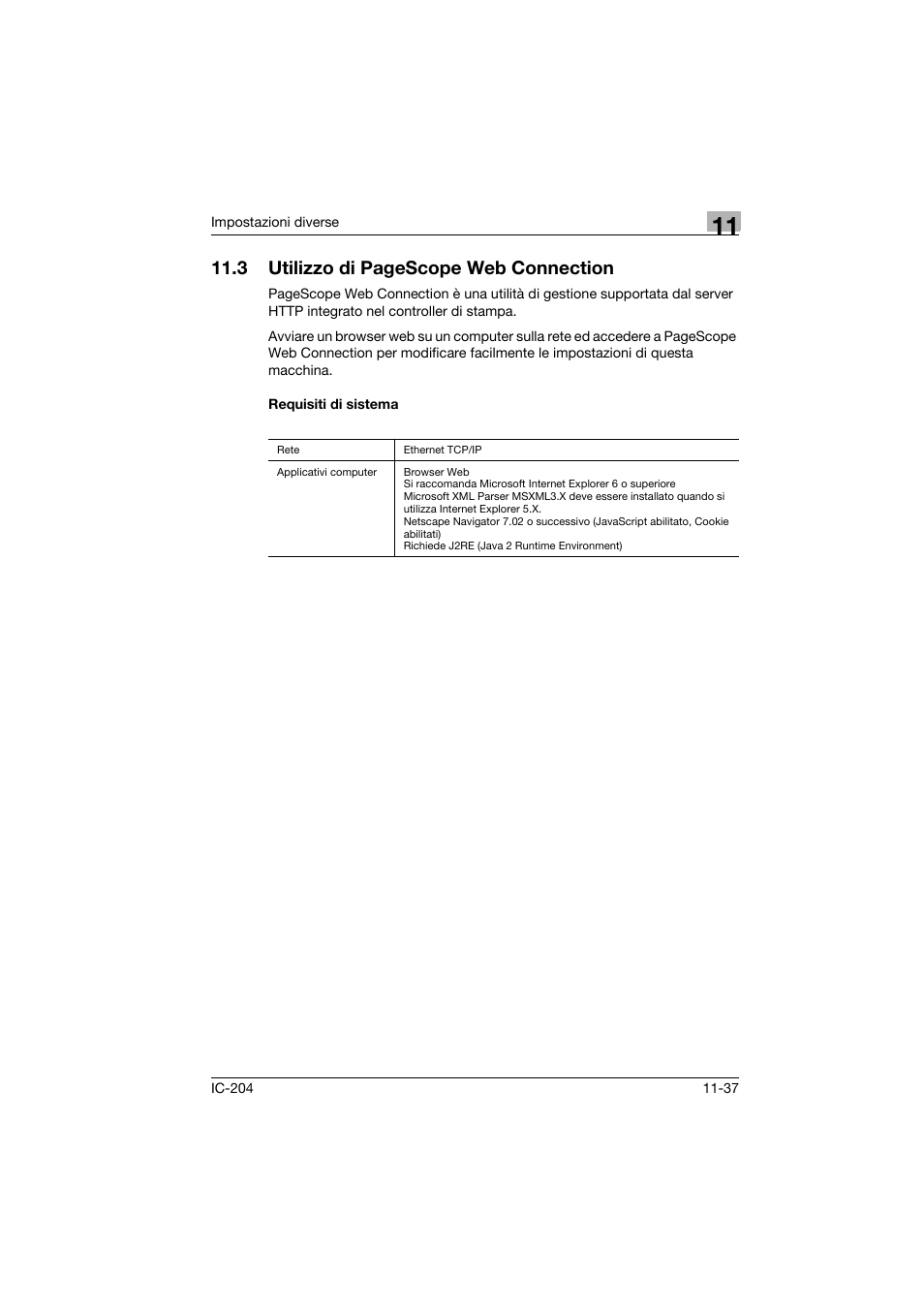 Requisiti di sistema, Requisiti di sistema -37, 3 utilizzo di pagescope web connection | Konica Minolta IC-204 Manuale d'uso | Pagina 353 / 430