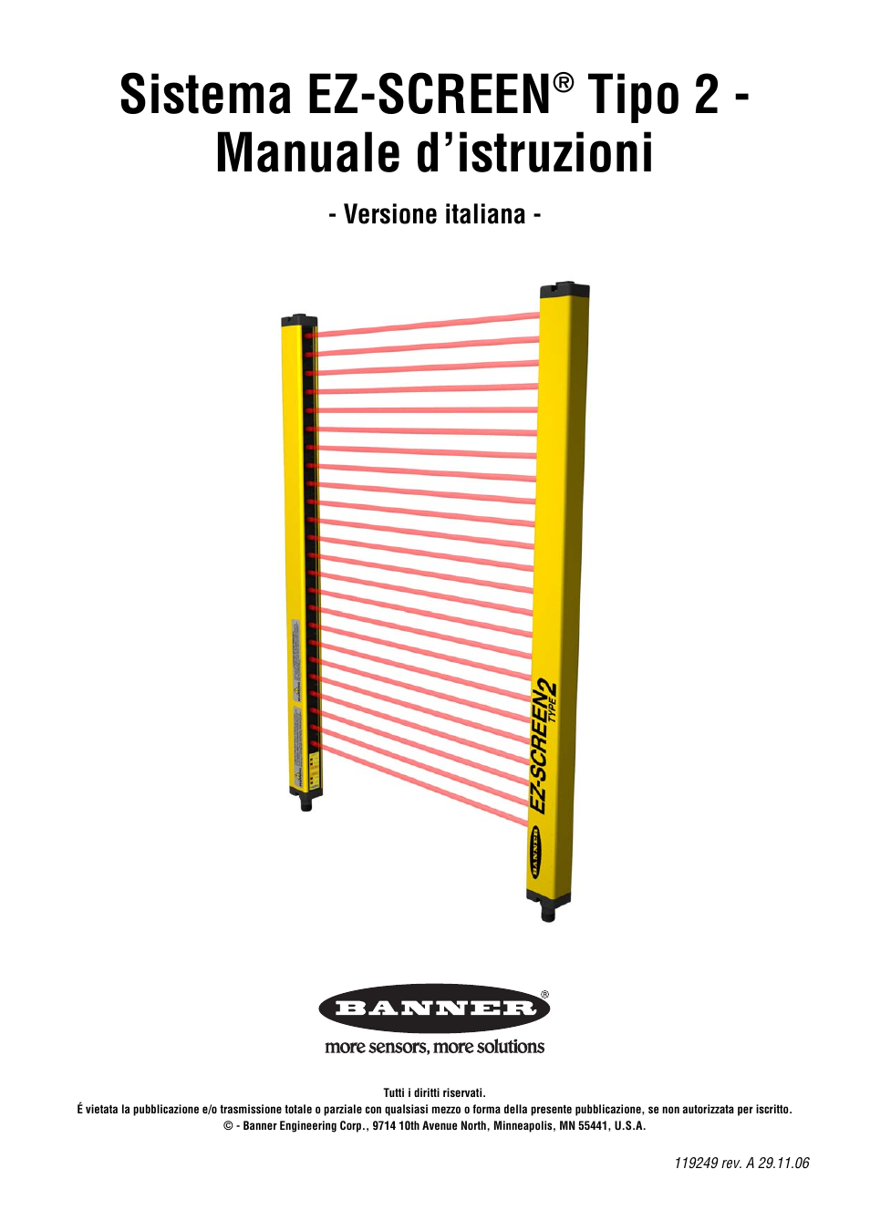 Banner EZ-SCREEN­ Safety Light Curtain Systems Manuale d'uso | Pagine: 80